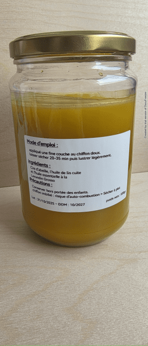 Cire d'entretient bois à la Lavandin Grosso 500gr 